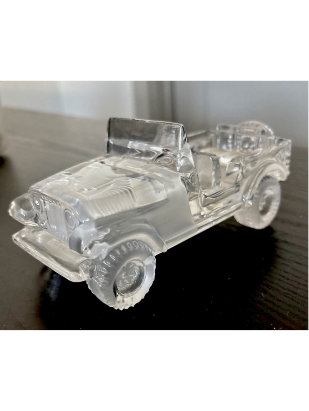 Magic Crystal West Germany Lead Crystal Jeep Trinket Paper Weight 24%pb0 VTG.